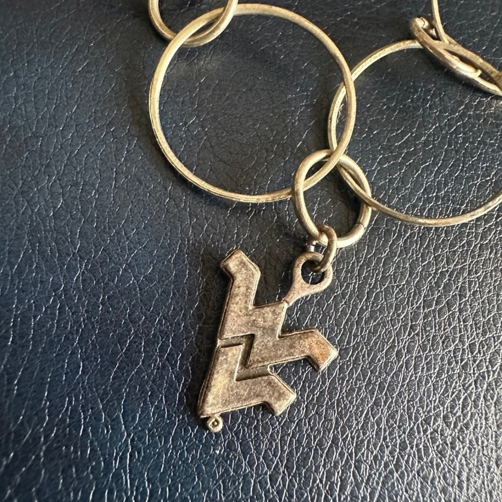 Silver Keychain with Logo Charm